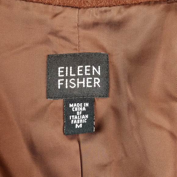 Eileen Fisher Wool Jacket Coat SZ Medium Brown Zip Front - Picture 6 of 6